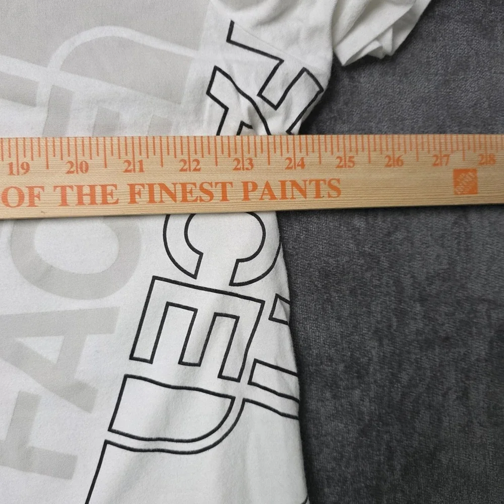 The North Face T Shirt Mens XL White Black AOP Allover Print Knit Cotton Street